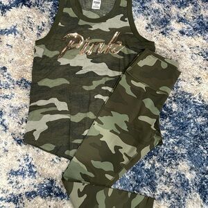 PINK Victoria's Secret Camo Bling Tank and Leggings